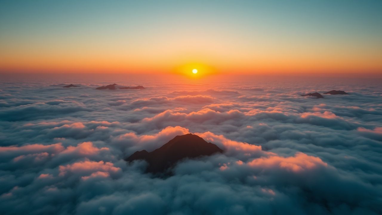 Enchanting Sea Clouds Peaks in the Mist