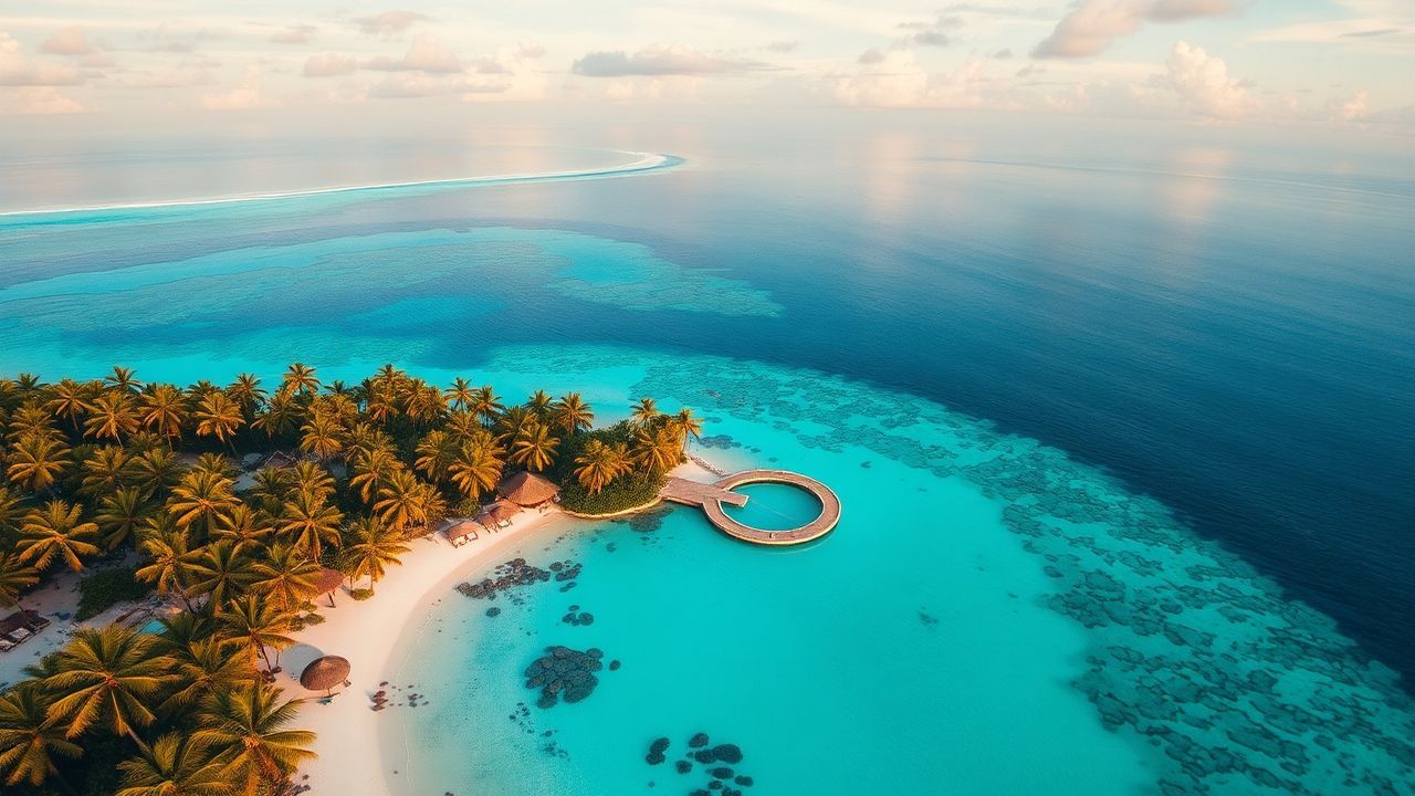 Enchanting Tropical Island Beach from Above