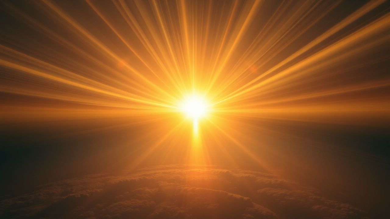 Luminous Solar Flare Erupting