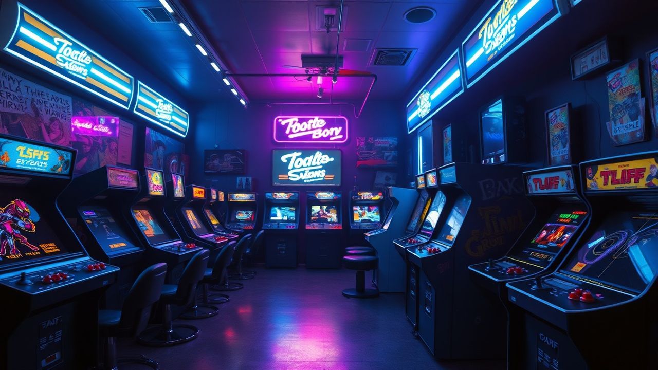 Glowing Arcade Cabinet Glow Neon Dreams