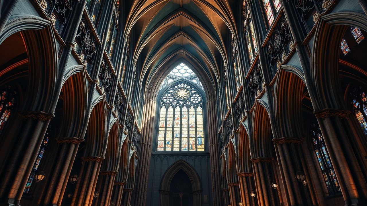 Sacred Gothic Cathedral Buttresses Drama