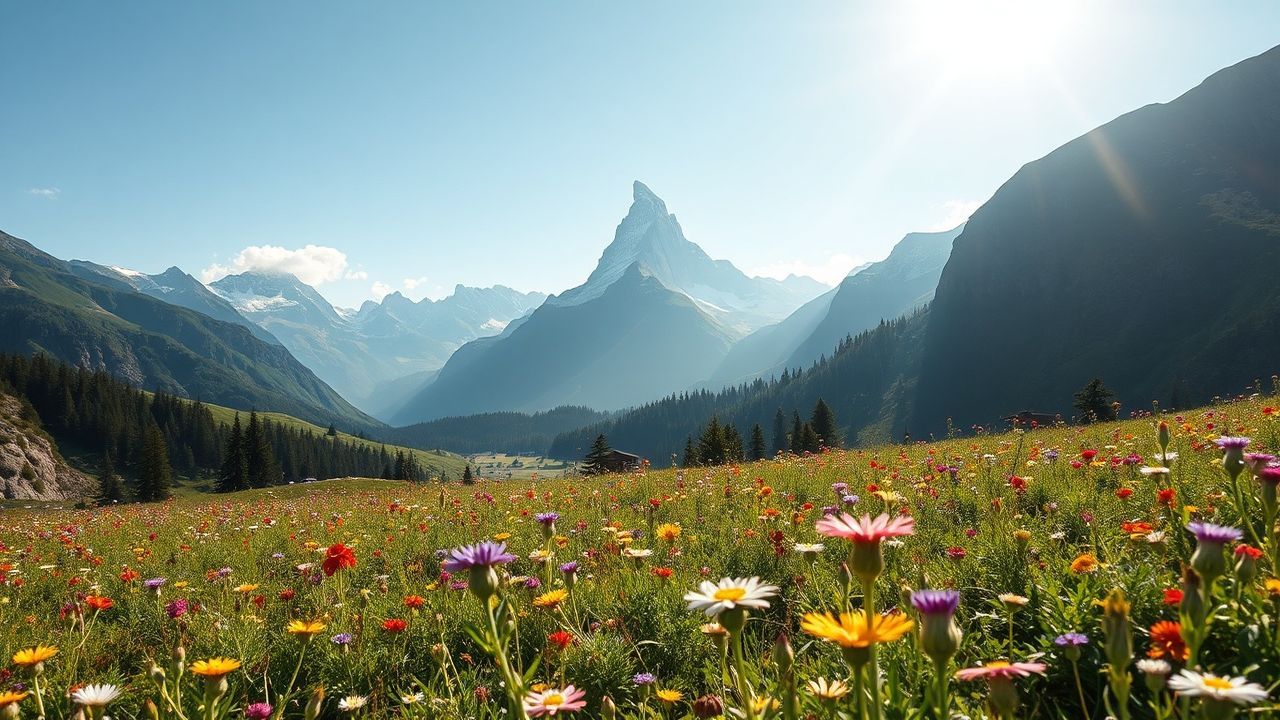 Tranquil Alps Swiss Meadow