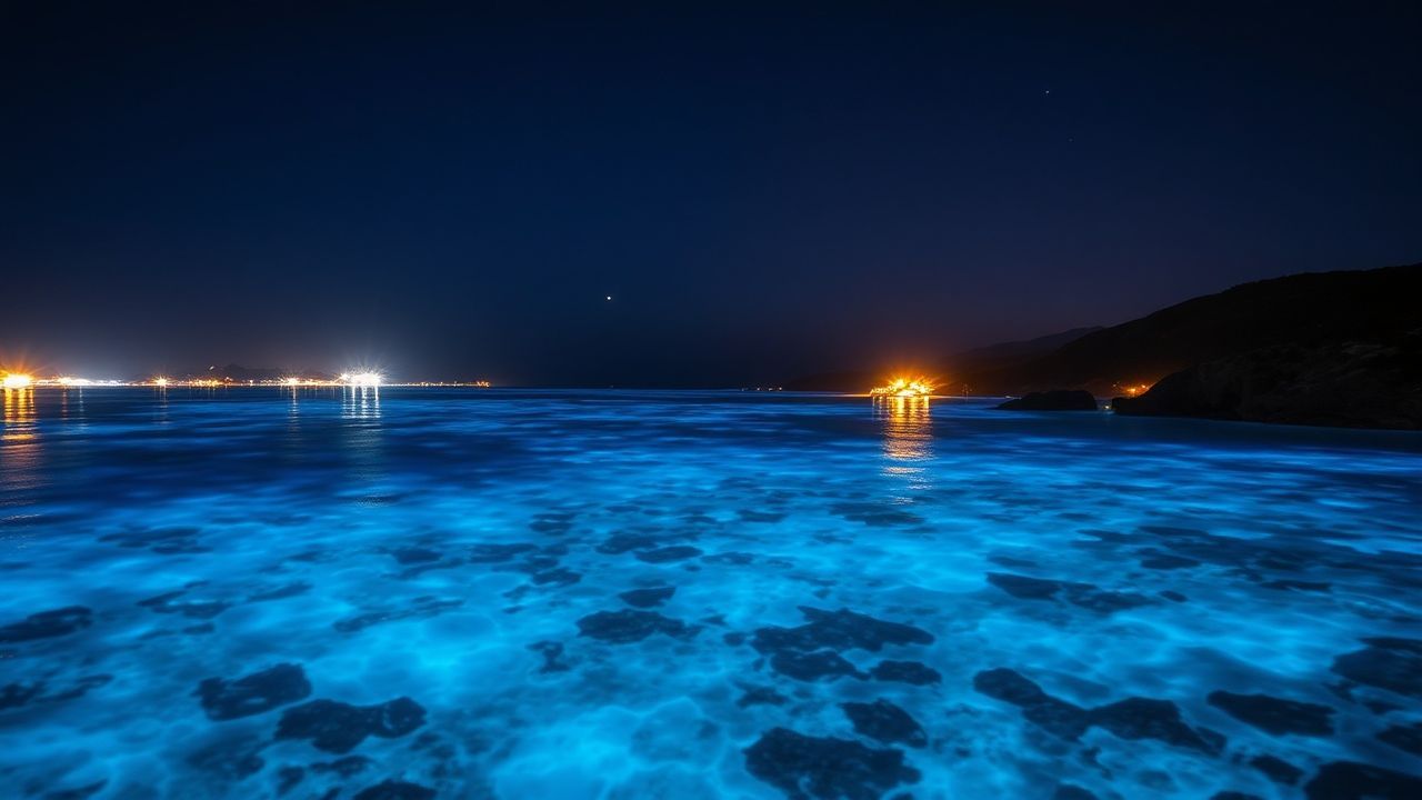 Enchanting Bioluminescent Bay Blue Glow
