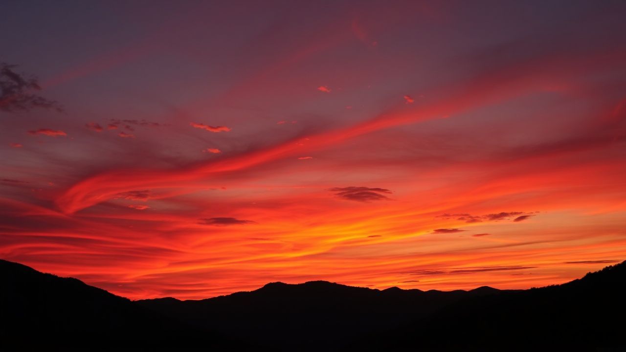 Glorious Fire Sky Orange at Sunset