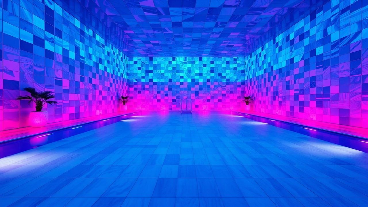 Pastel Liminal Pool Empty