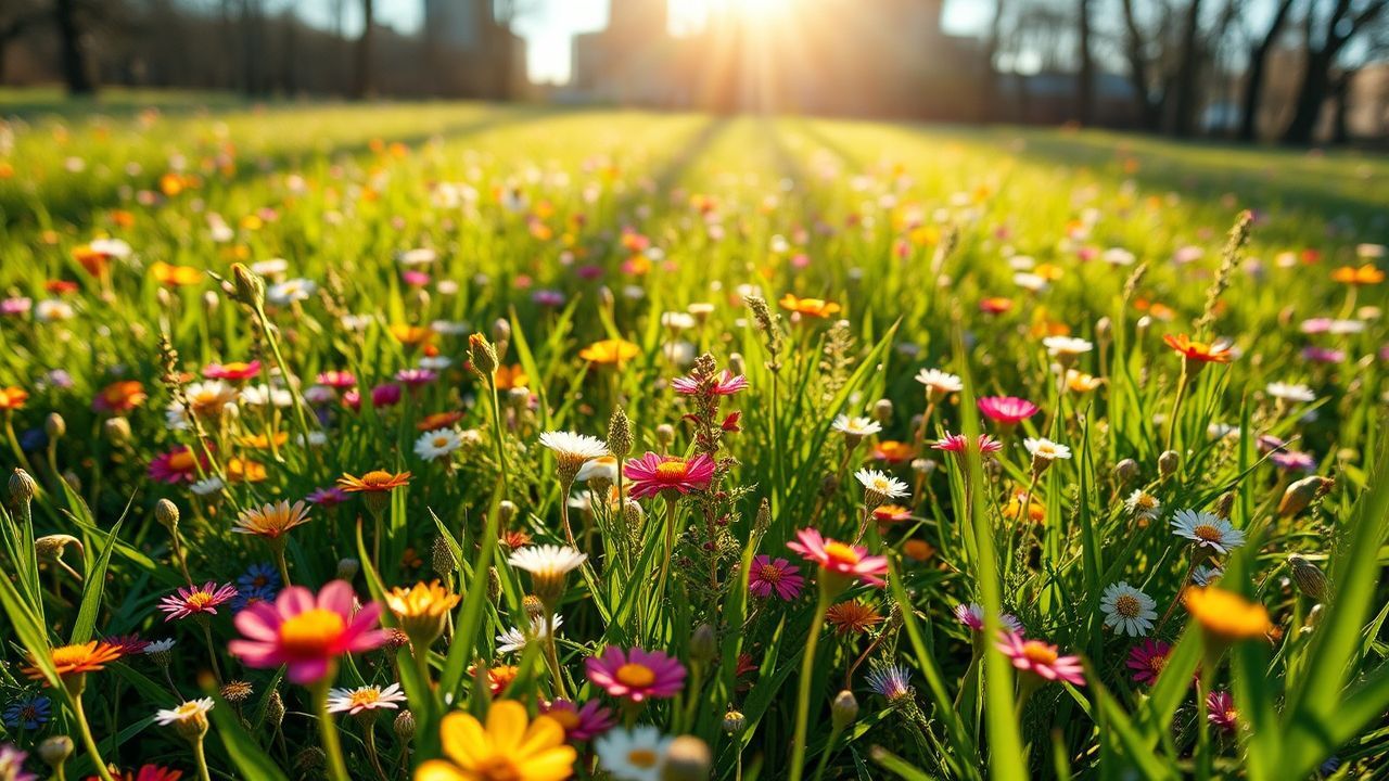 Tranquil Meadow Wildflowers Carpet in Spring