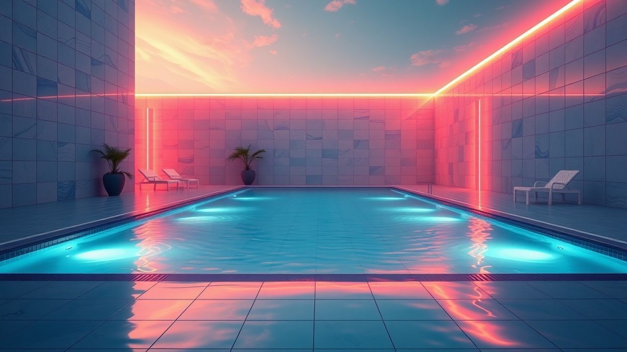 Pastel Liminal Pool Empty
