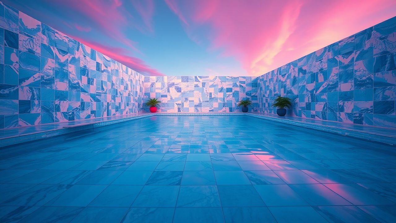 Retro Liminal Pool Empty