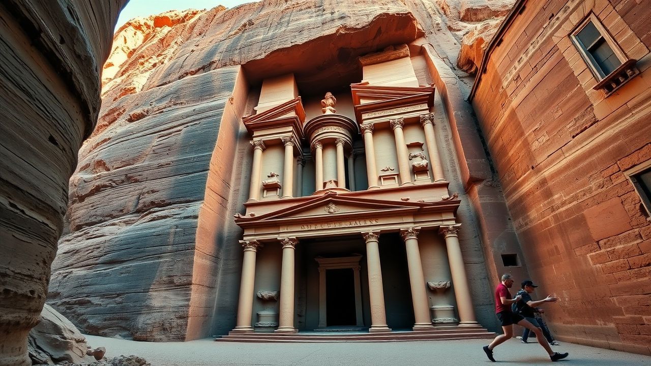 Majestic Petra Treasury Carved Ruins