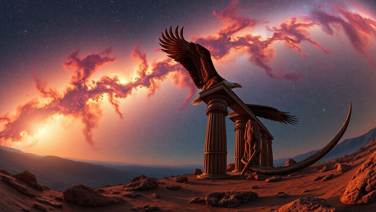 Galactic Eagle Nebula Pillars Panorama