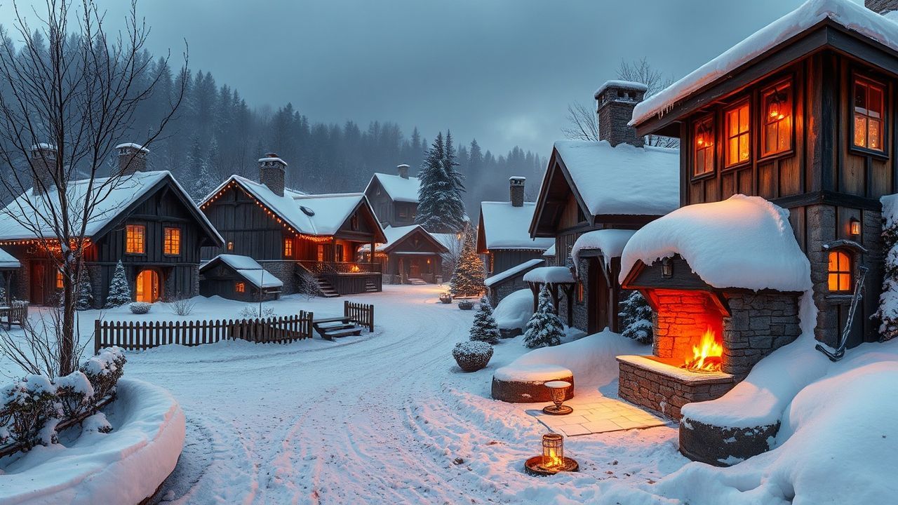 Stunning Village First Cozy in Winter