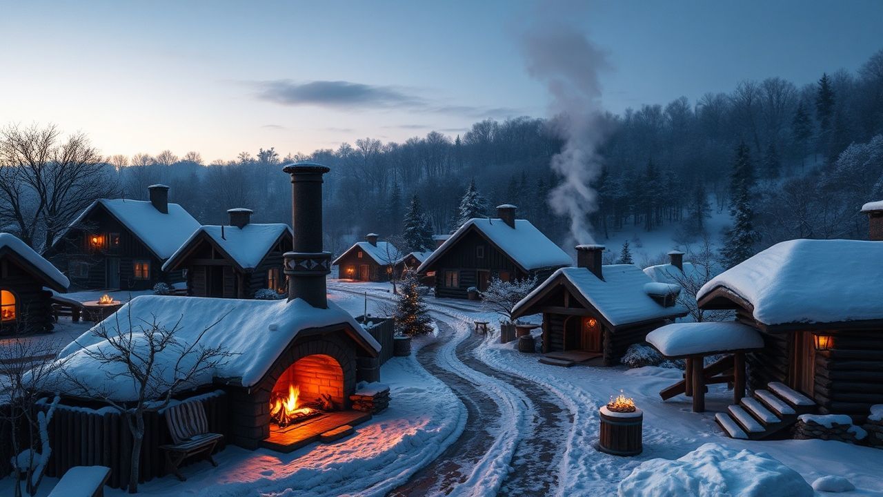 Majestic Village First Cozy in Winter