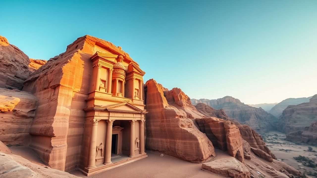 Magnificent Petra Treasury Carved Ruins