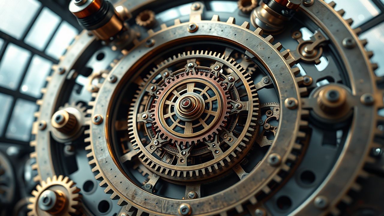 Mechanical Clockwork Mechanism Gears