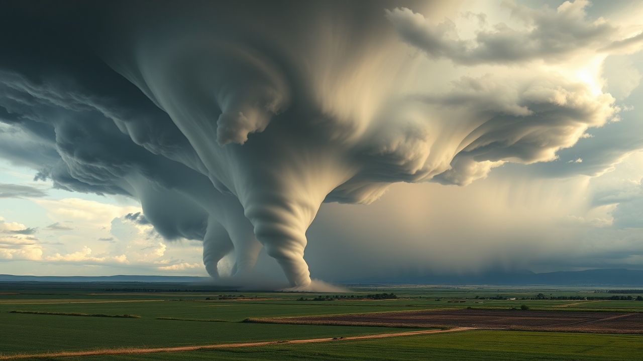 Breathtaking Tornado Supercell Structure Drama