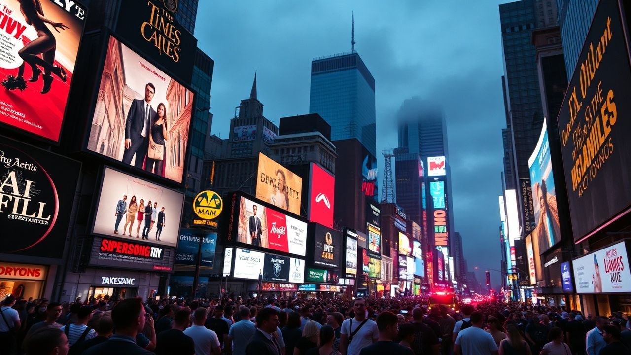 Sleepless Times Square Billboards by Night