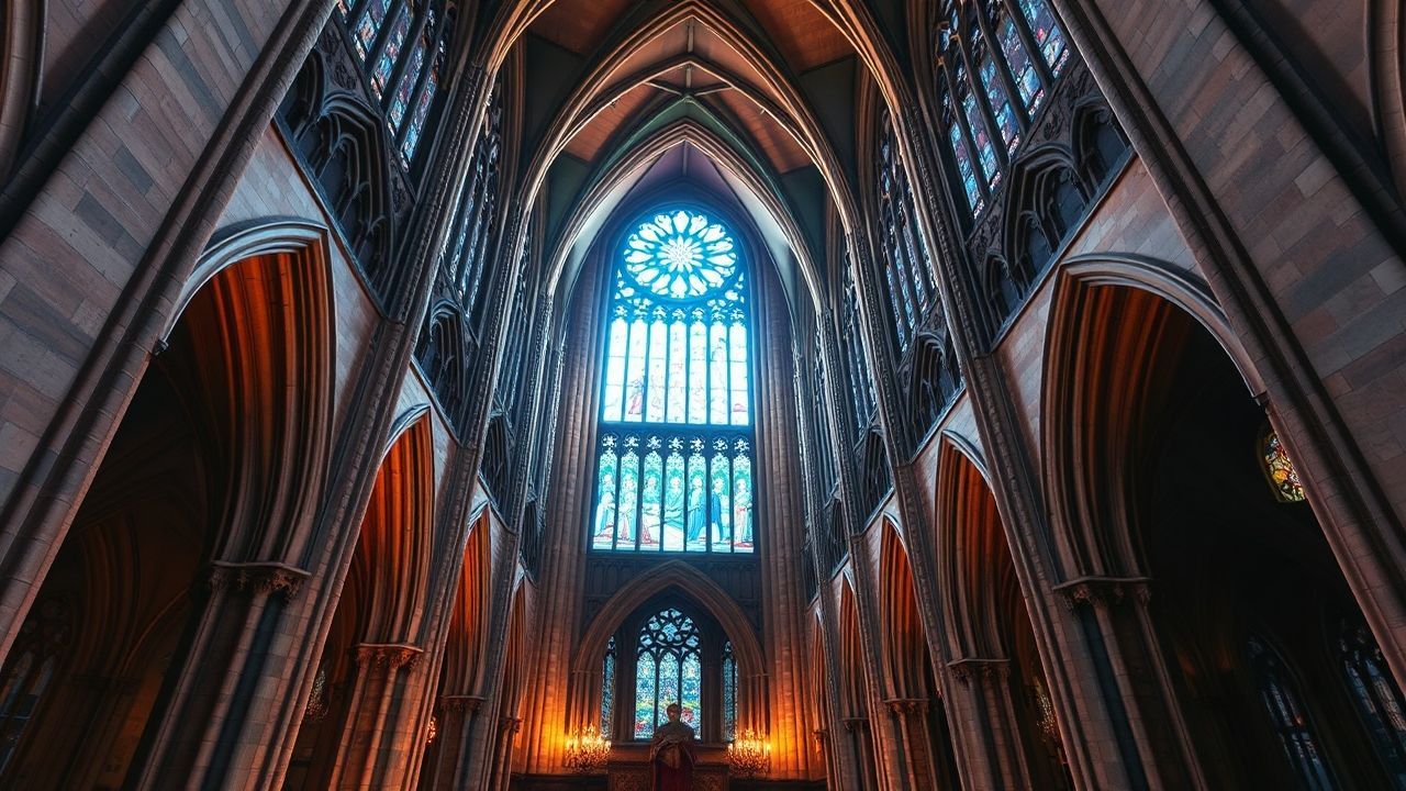Magnificent Gothic Cathedral Buttresses Drama