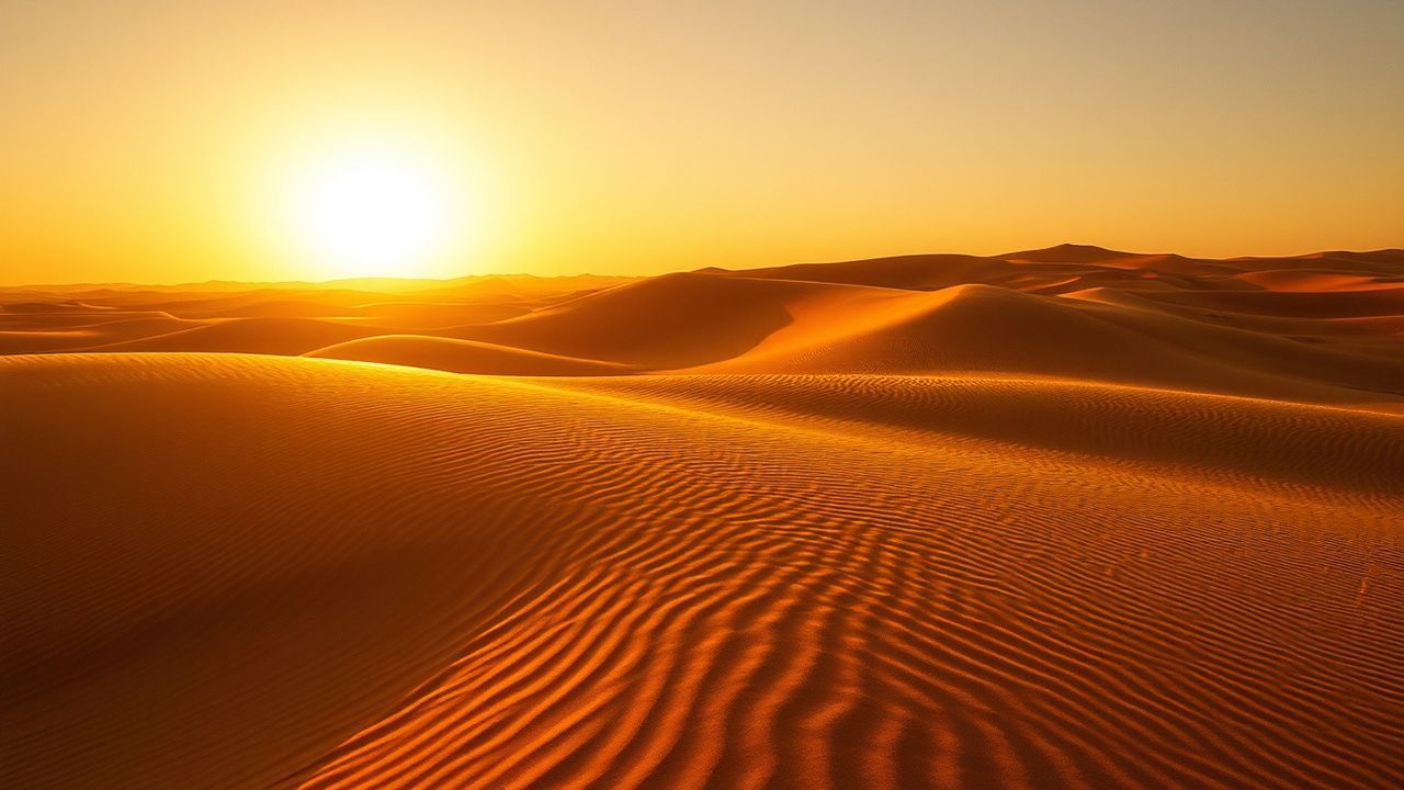 Wild Sahara Dunes Ripples in Golden Light