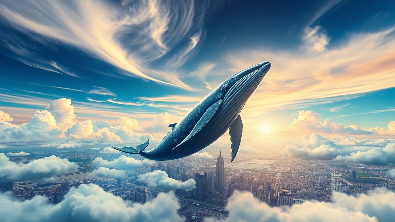 Otherworldly Whale Flying City