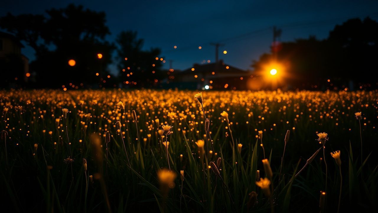 Pristine Fireflies Field Warm by Night
