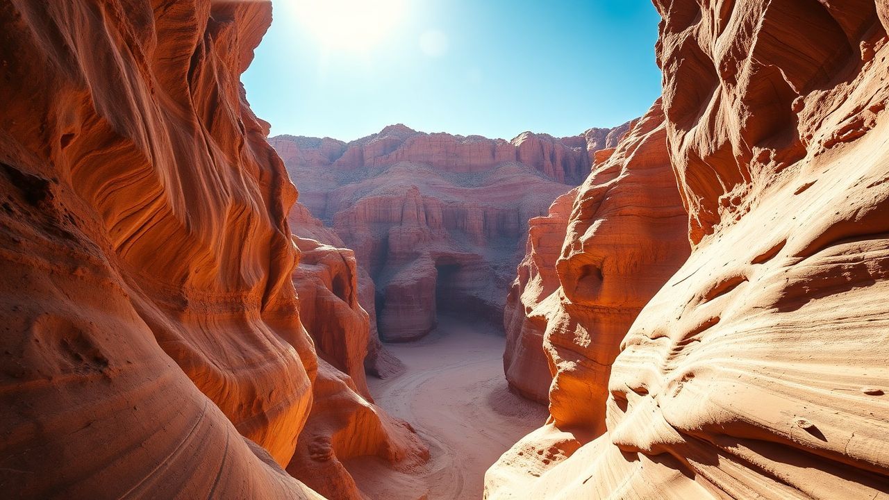 Breathtaking Slot Canyon Narrow Glow