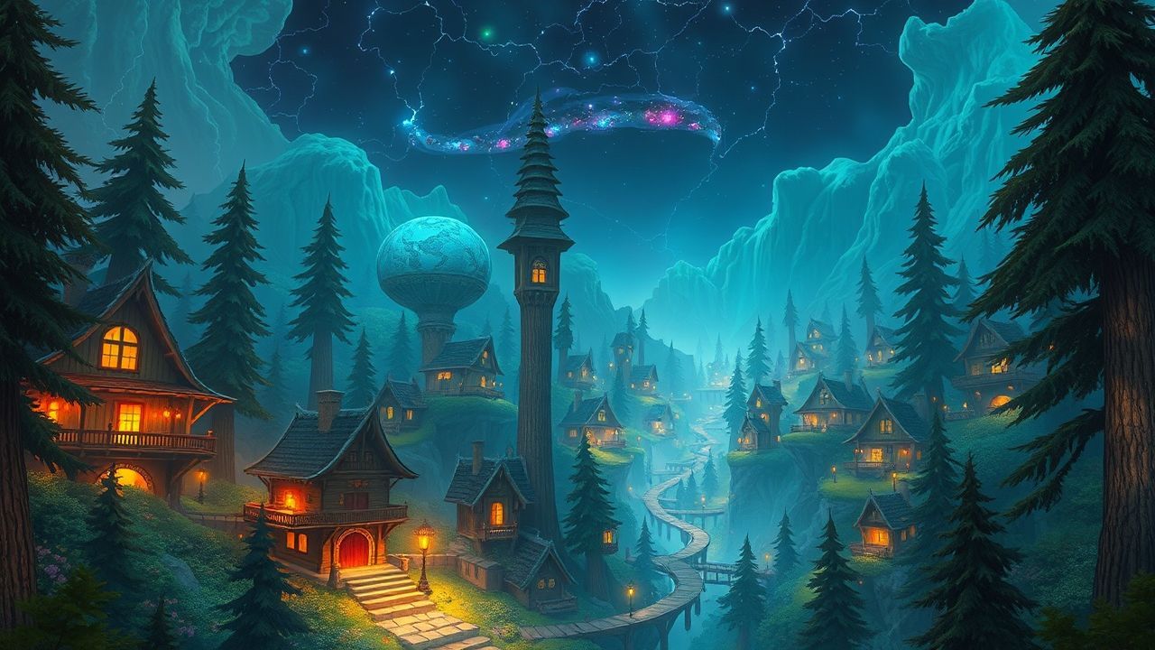Mythical Elven City Treehouses Magic