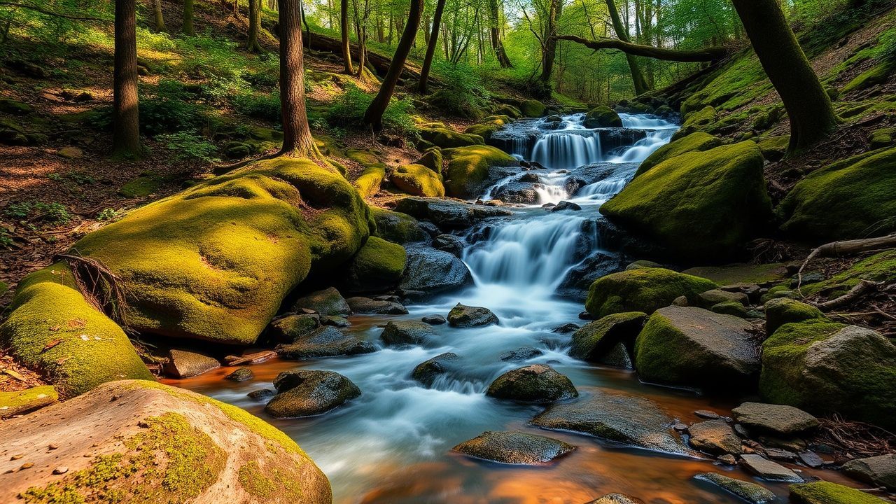 Stunning Forest Stream Mossy Serenity