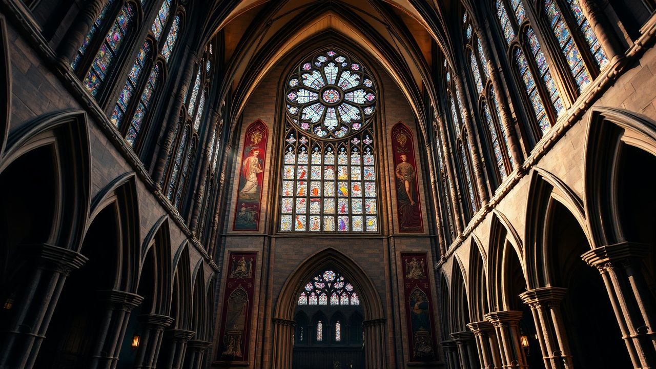 Sacred Gothic Cathedral Buttresses Drama