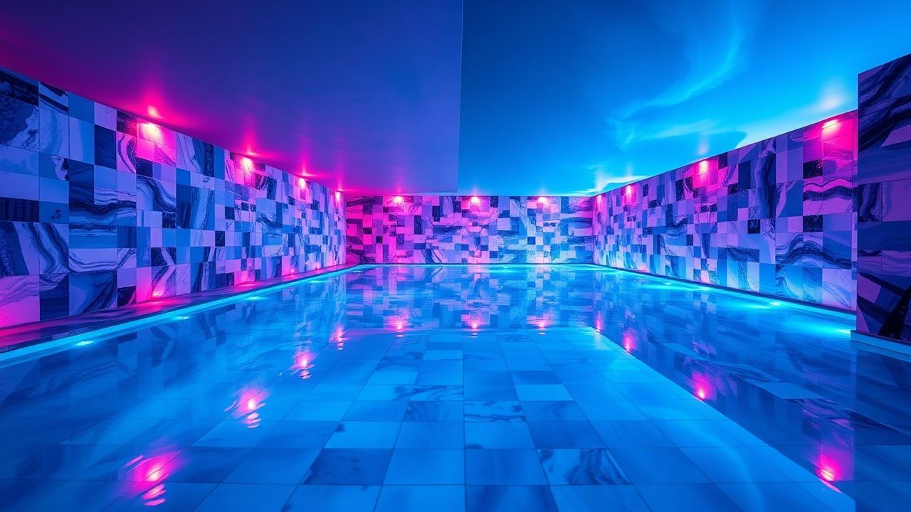 Neon Liminal Pool Empty