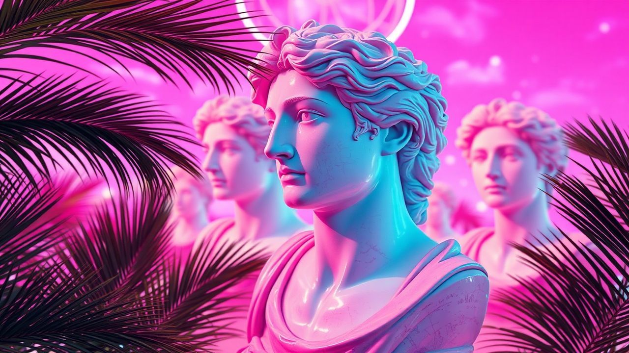 Nostalgic Vaporwave Roman Busts