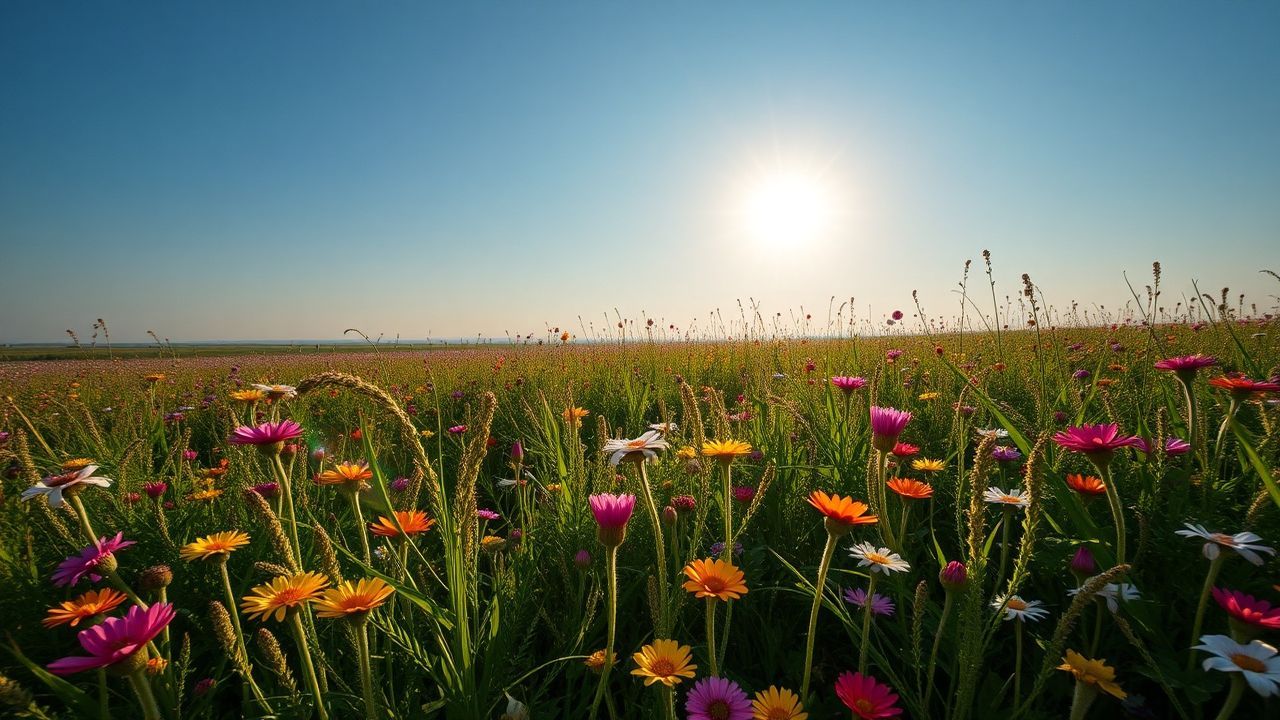 Pristine Meadow Wildflowers Carpet in Spring