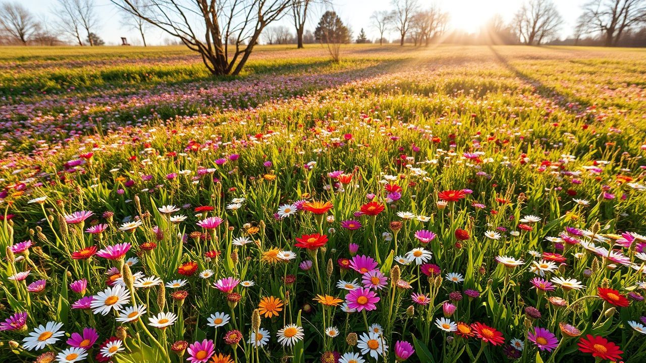 Majestic Meadow Wildflowers Carpet in Spring