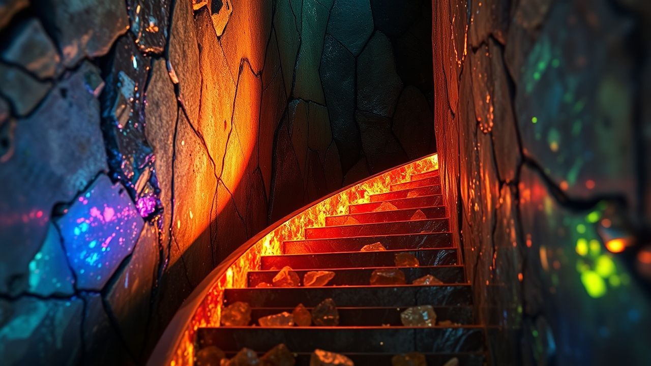 Dynamic Bismuth Staircase Rainbow Crystal