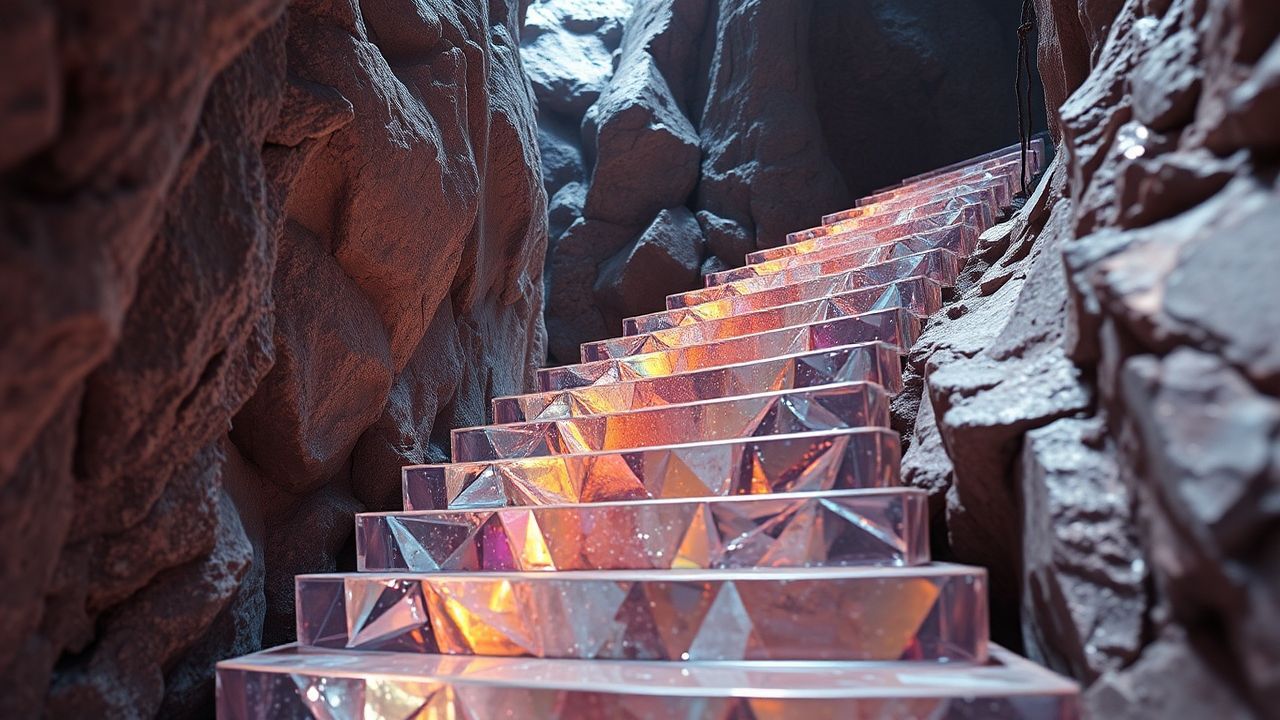 Flowing Bismuth Staircase Rainbow Crystal