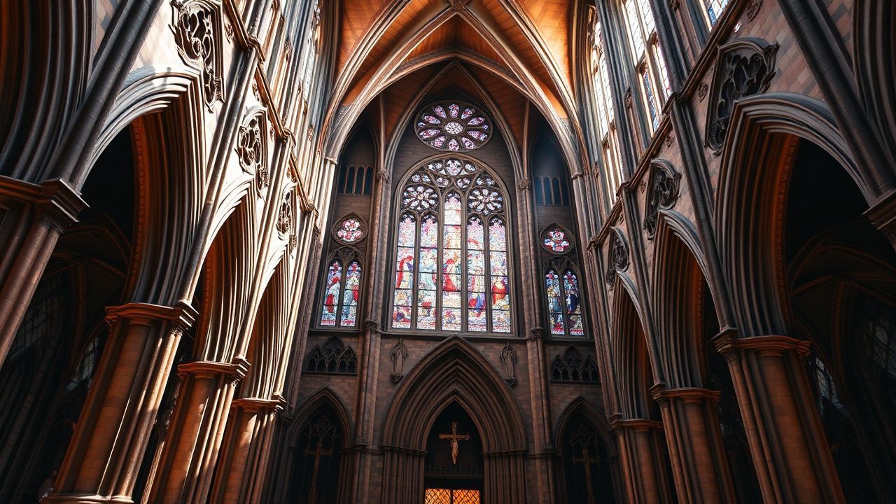 Grand Gothic Cathedral Buttresses Drama
