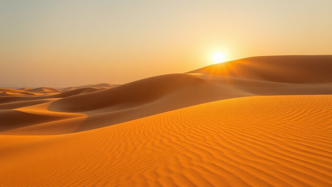 Enchanting Sahara Dunes Ripples in Golden Light