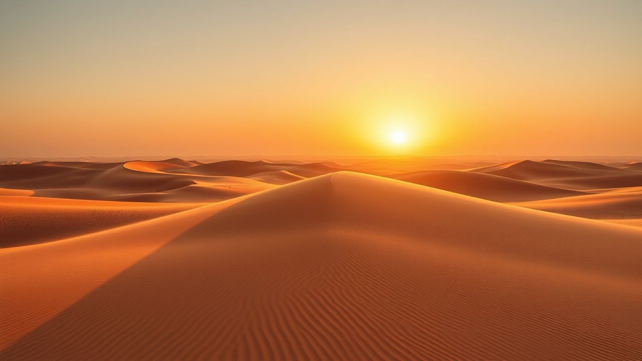 Wild Sahara Dunes Ripples in Golden Light