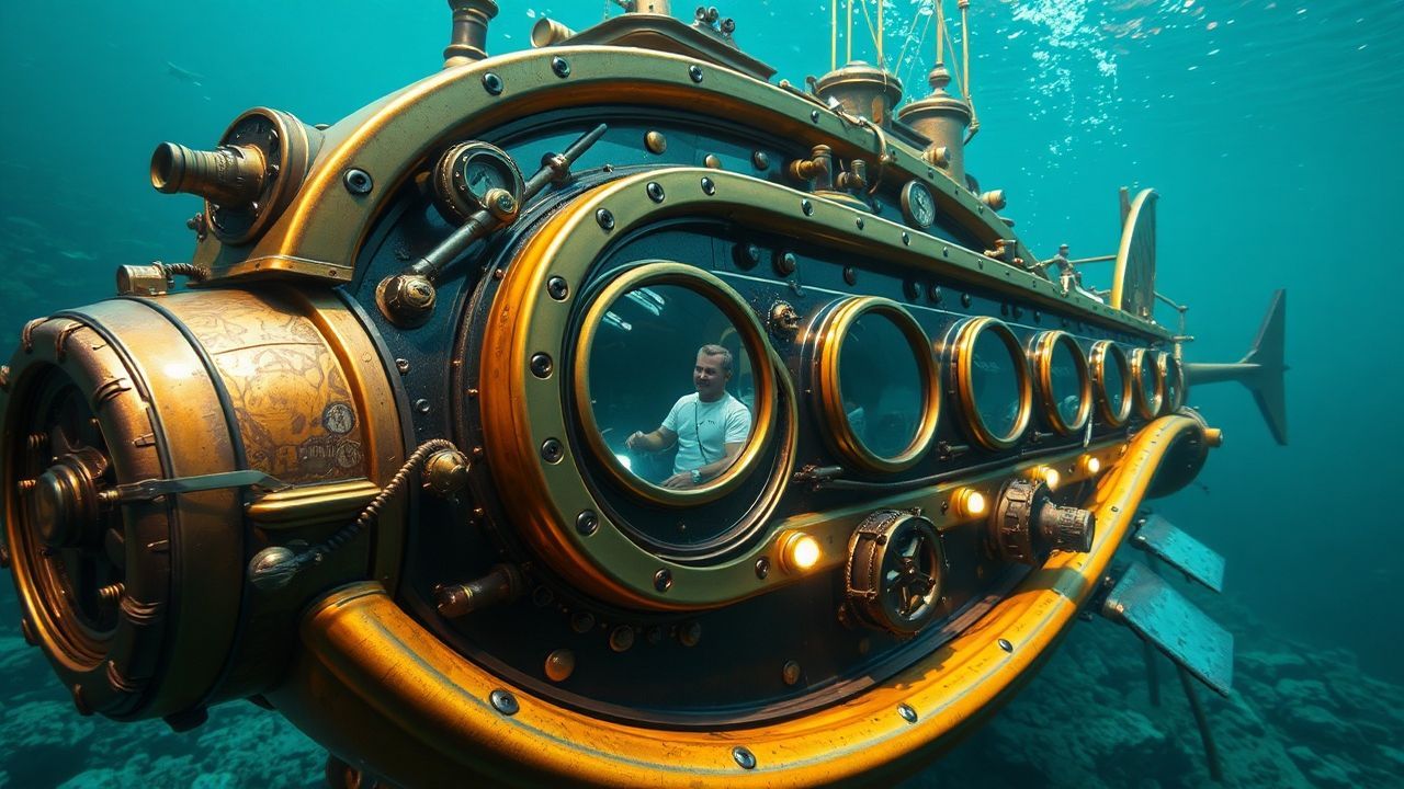 Brass Nautilus Submarine Brass Depths