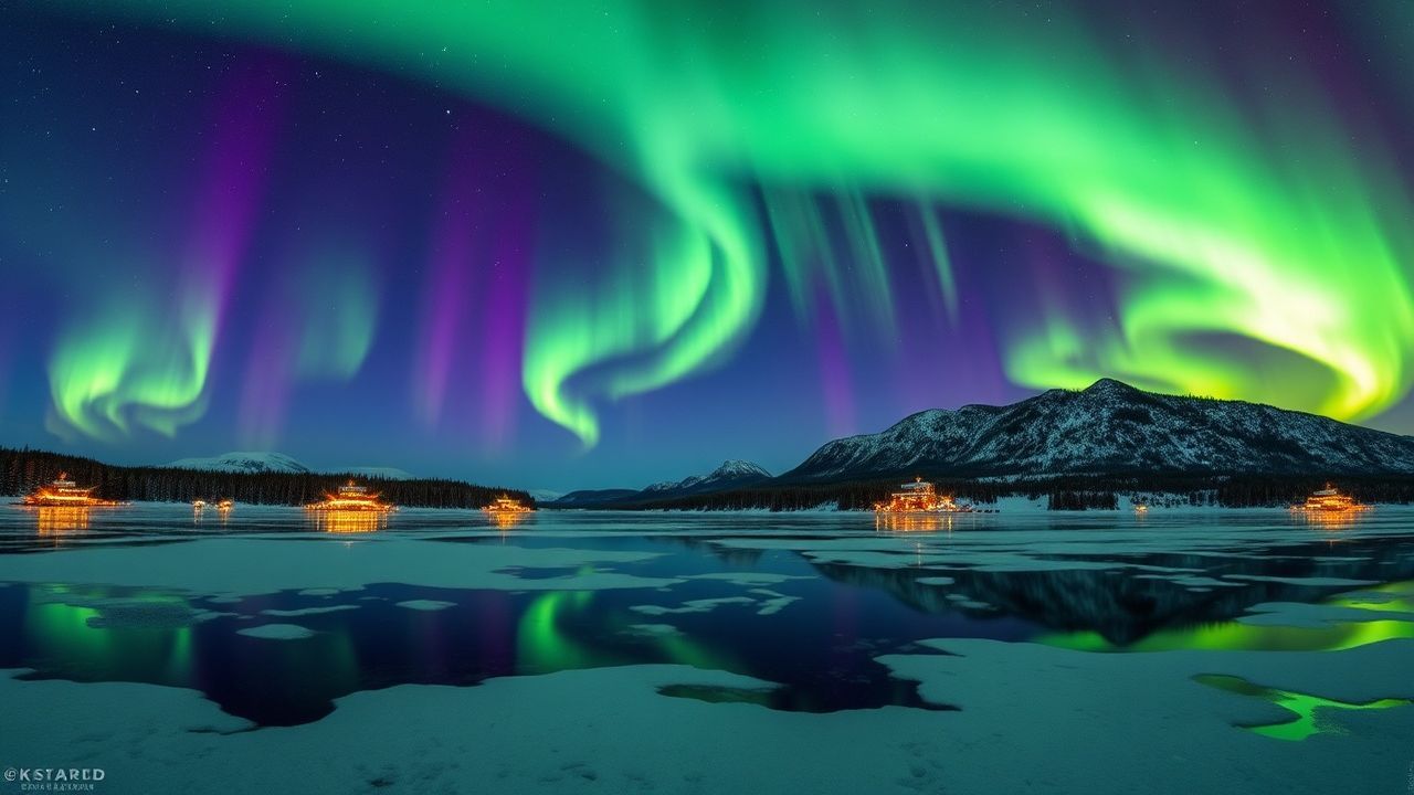 Ethereal Aurora Borealis Green Frozen