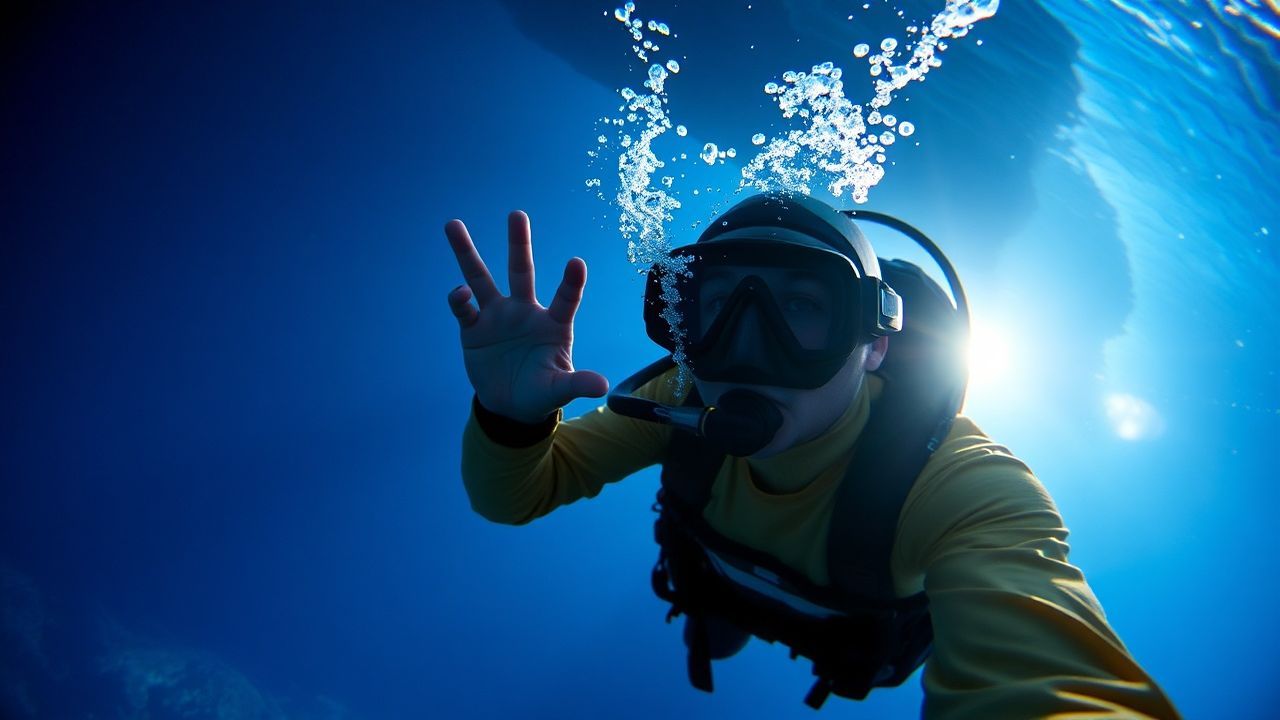 Shimmering Freediver Blue Abyss Serenity