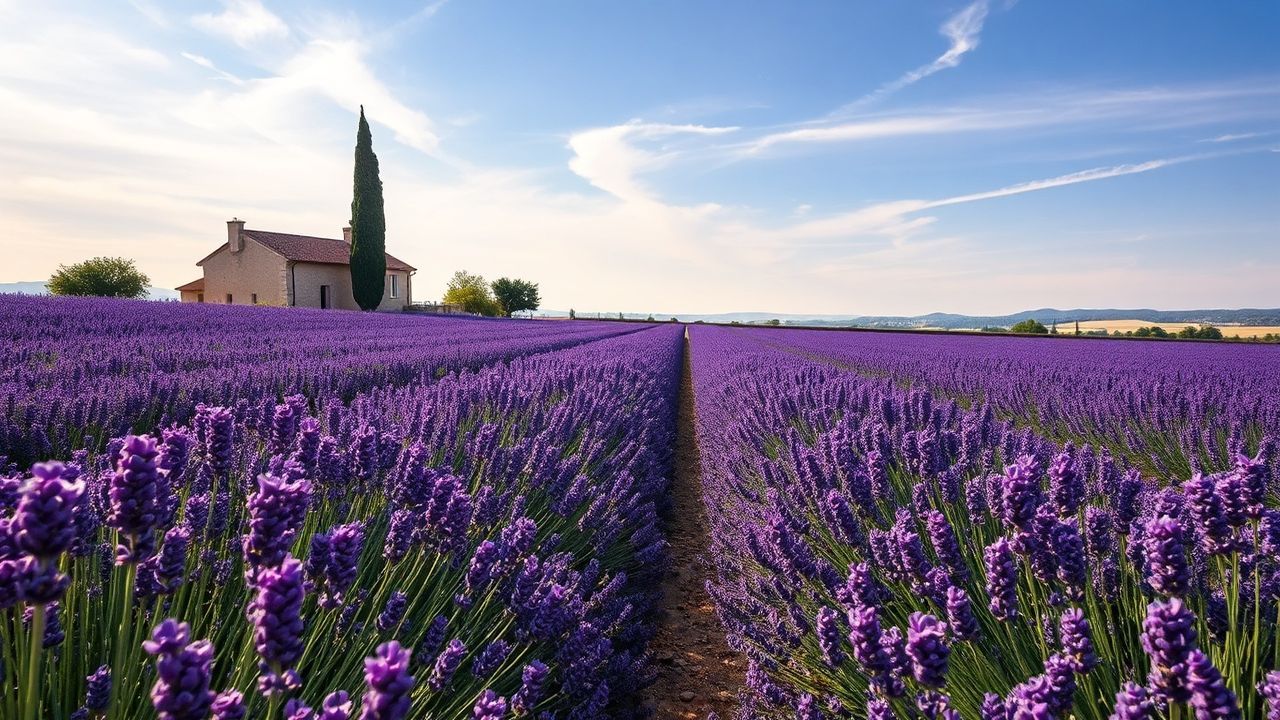 Sun-Kissed Provence Lavender Farmhouse in Summer