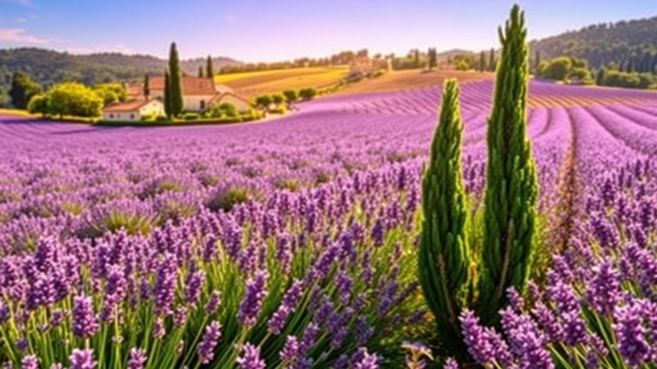 Sun-Kissed Provence Lavender Farmhouse in Summer