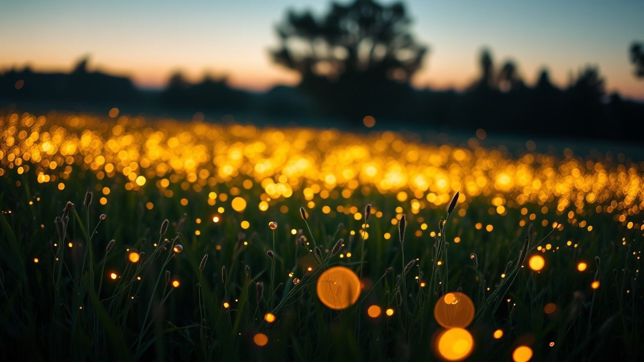 Pristine Fireflies Field Warm by Night