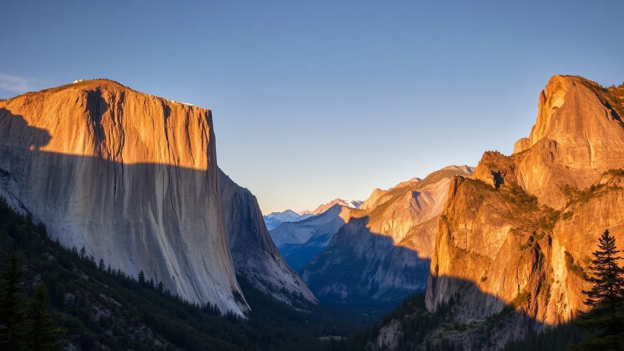 Serene Yosemite Valley Capitan Panorama