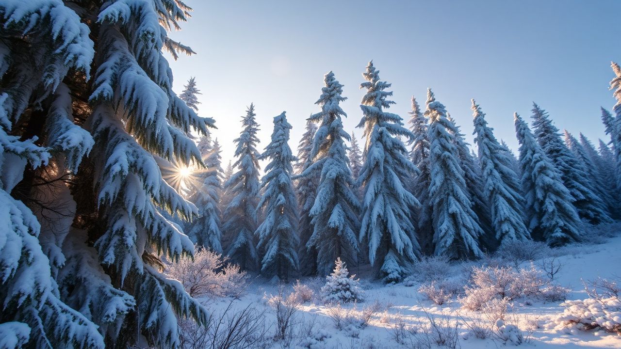 Pristine Forest Ice Covered Frozen