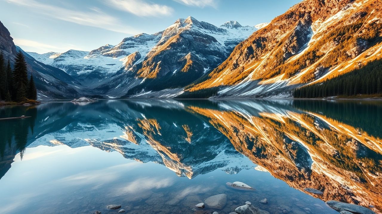 Lush Mountain Lake Mirror Reflections