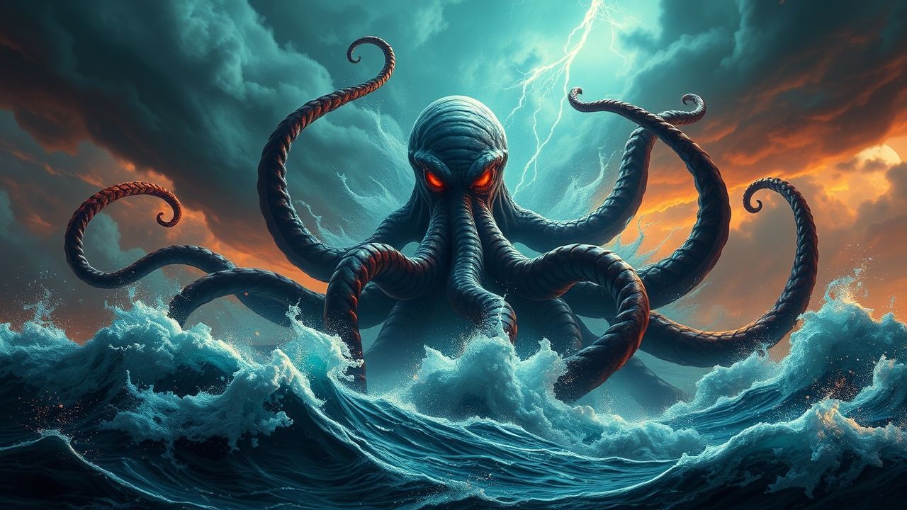 Gothic Cthulhu Rising Tentacles Storm