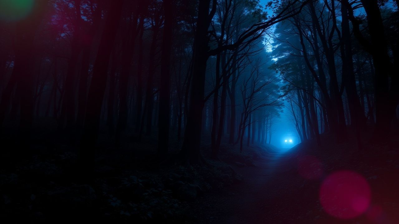 Ominous Dark Forest Path Glow