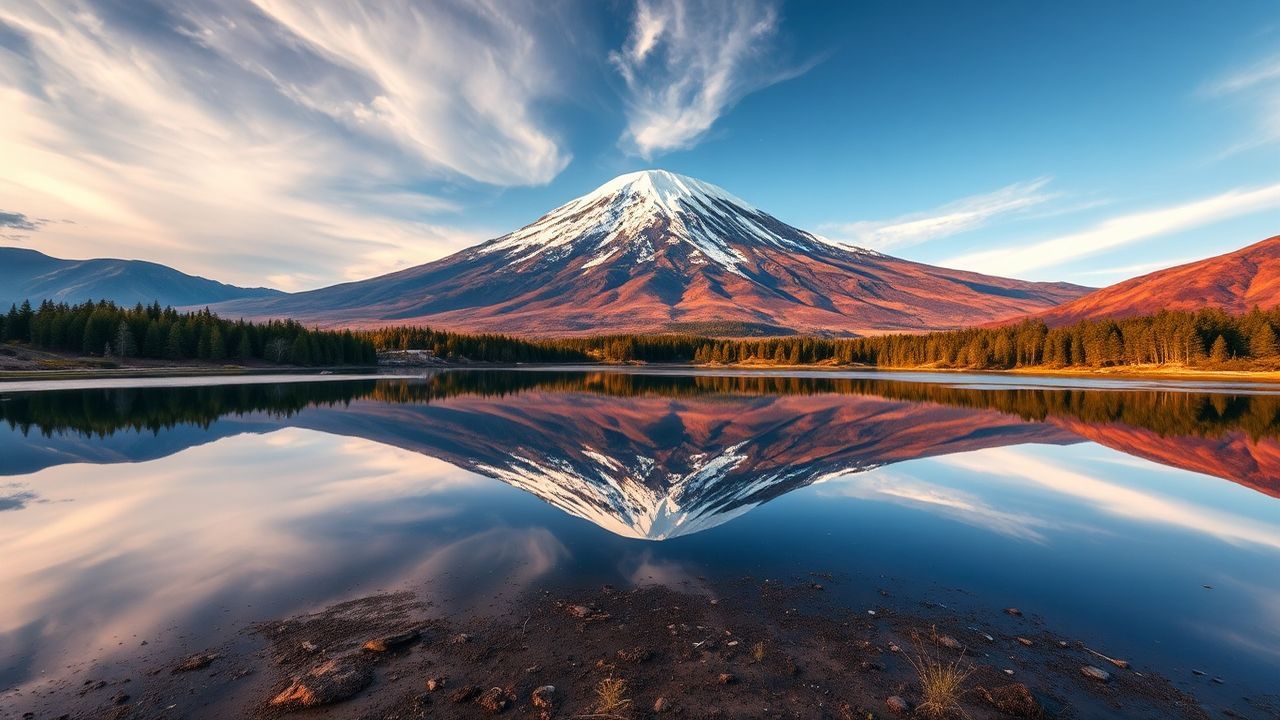 Serene Mt. Fuji Mount Lakes Reflections