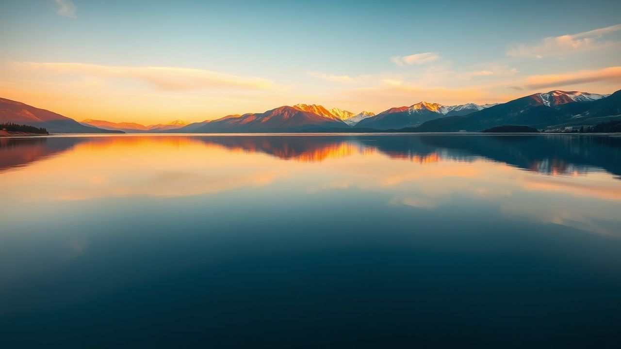 Tranquil Lake Mirror Mountains Reflections